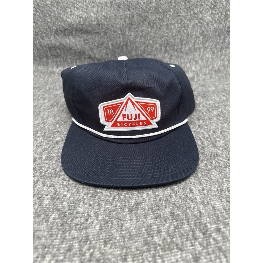 Fuji Bicycles Rope Snapback Hat Navy Blue 1899 Patch Cycling Bike Cap Adjustable